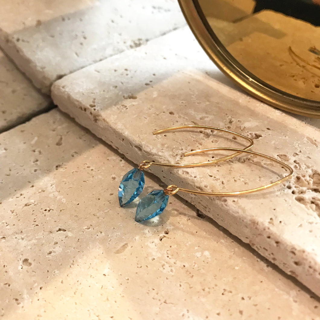 ACBY - Almond wire crystal earrings