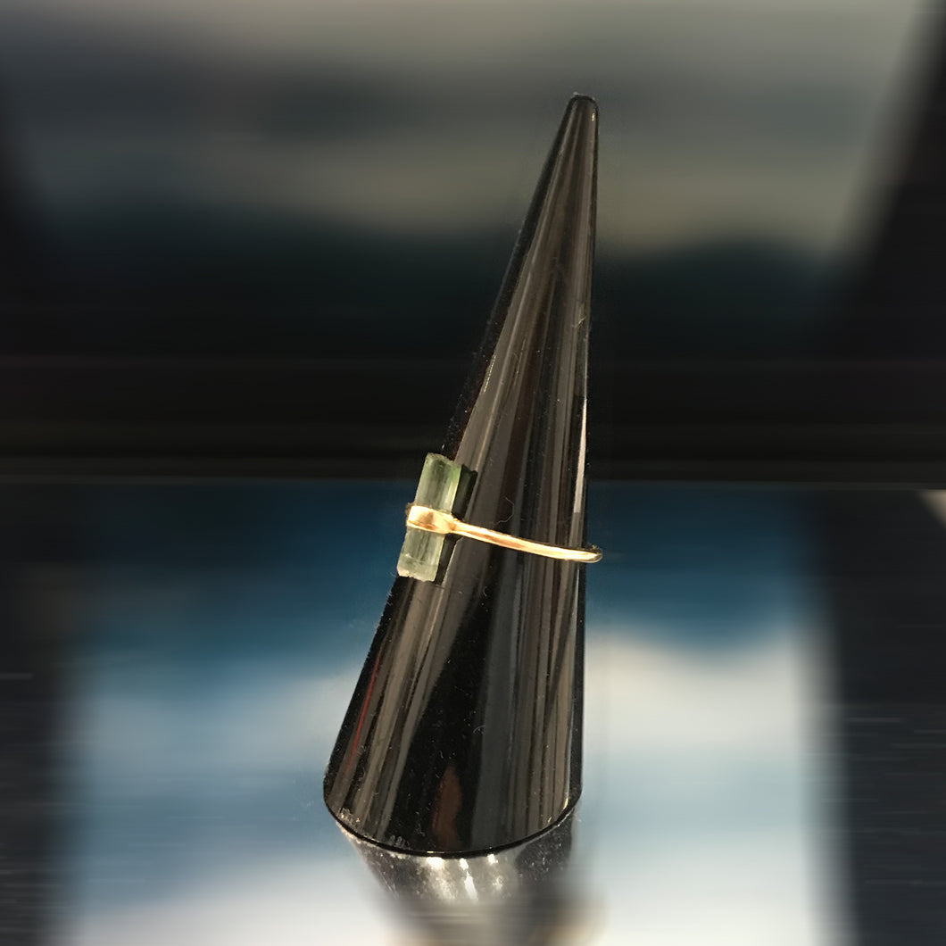 Cahana - RAW TOURMALINE GOLD-PLATED RING
