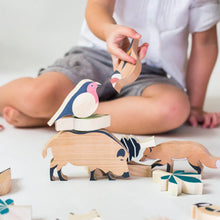 Load image into Gallery viewer, EPERFA- Forest animals set - Wooden toys
