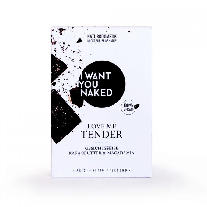 I want you naked - LOVE ME TENDER - Gesichtsseife Kakaobutter & Macadamia